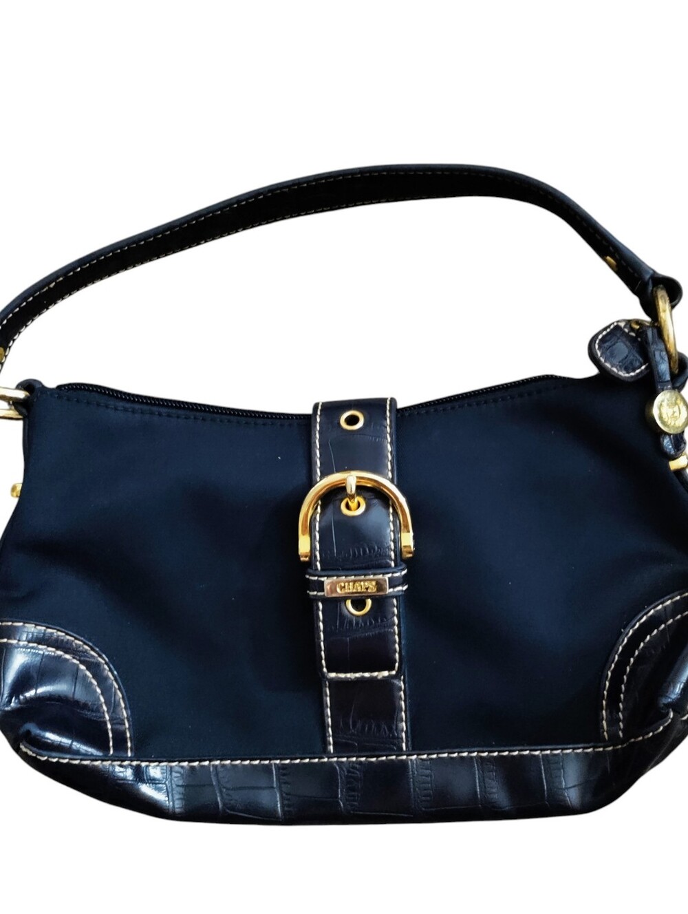 Y2K Chaps Baguette Shoulder Bag Purse Grunge Old Money Croc Embossed